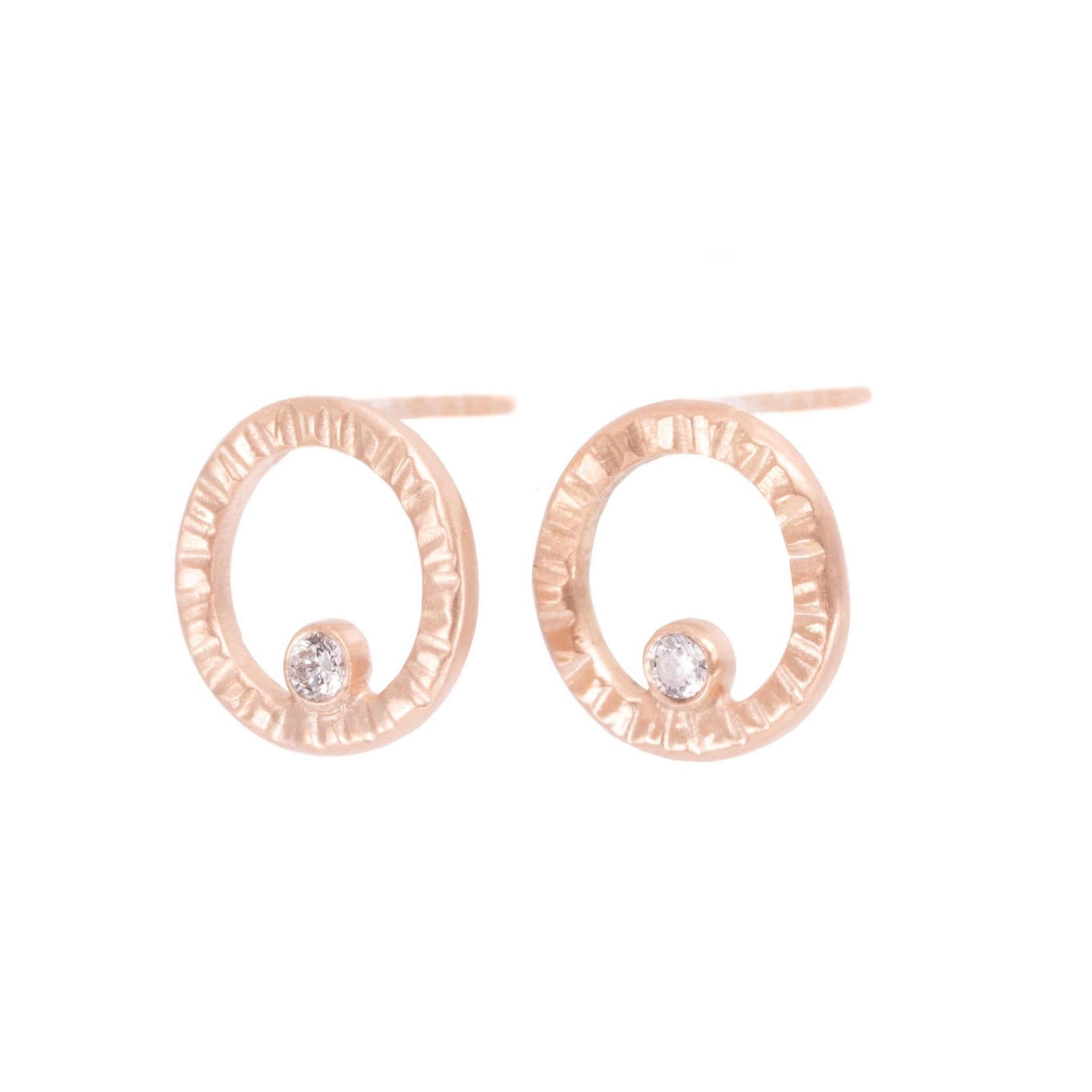 Turning Aspen Studs - 18k gold, Oxidized Silver + Reclaimed Diamonds - KMJ Kate Maller Jewelry Jewelry - Earrings