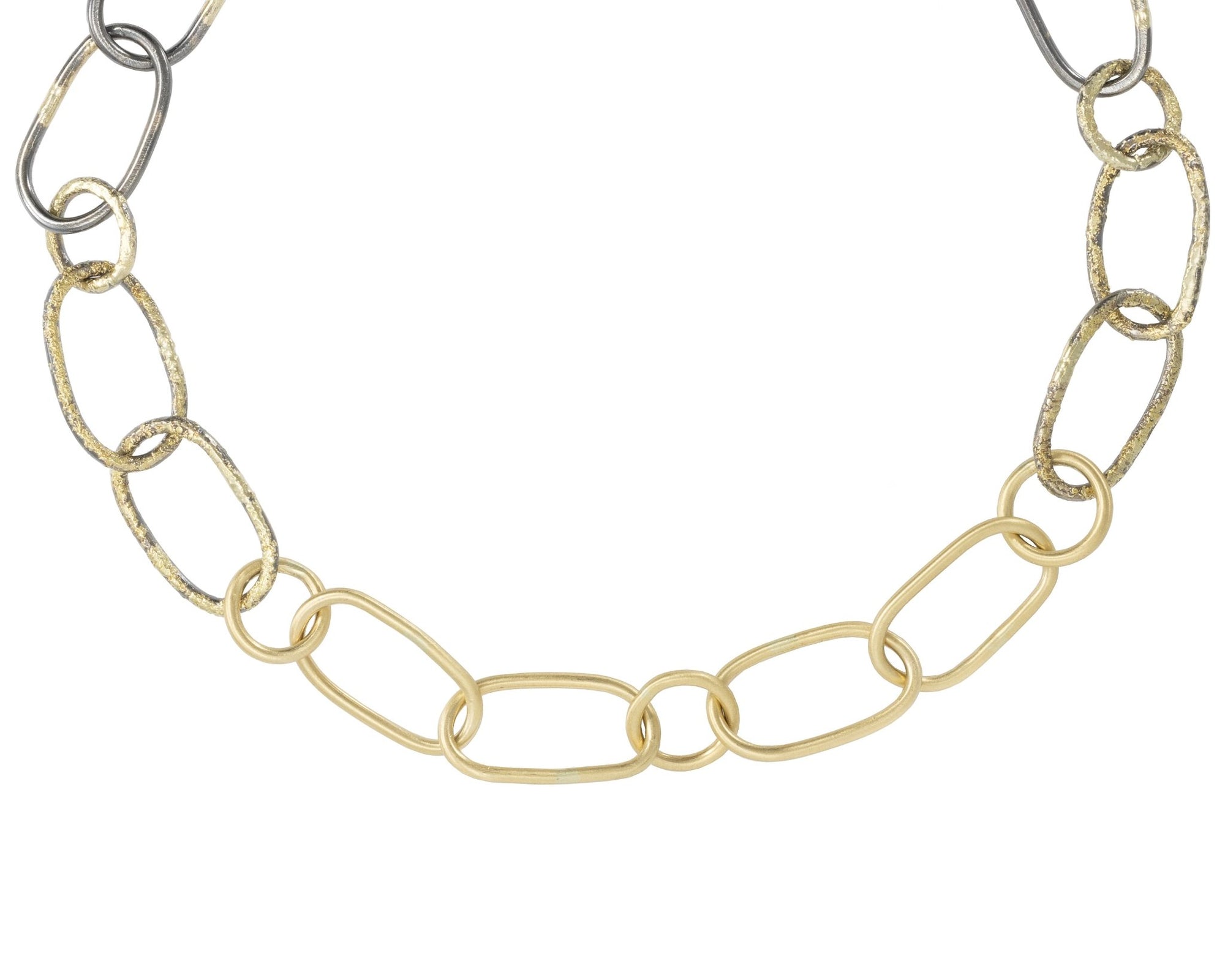 Carabiner Chain Necklace - 22ky, 14ky Gold + Oxidized Silver - KMJ Kate Maller Jewelry Jewelry - Necklaces