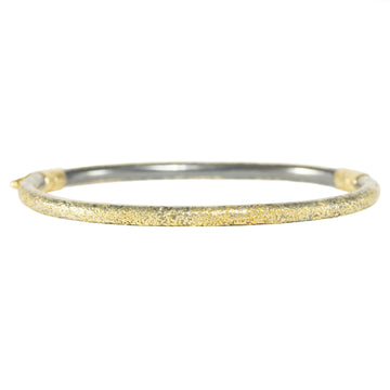 Timeless Hinged Bangle, All Dusted - 22ky, 18ky + Oxidized Silver
