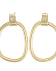 18k Carabiner Earrings - 18ky + Diamonds