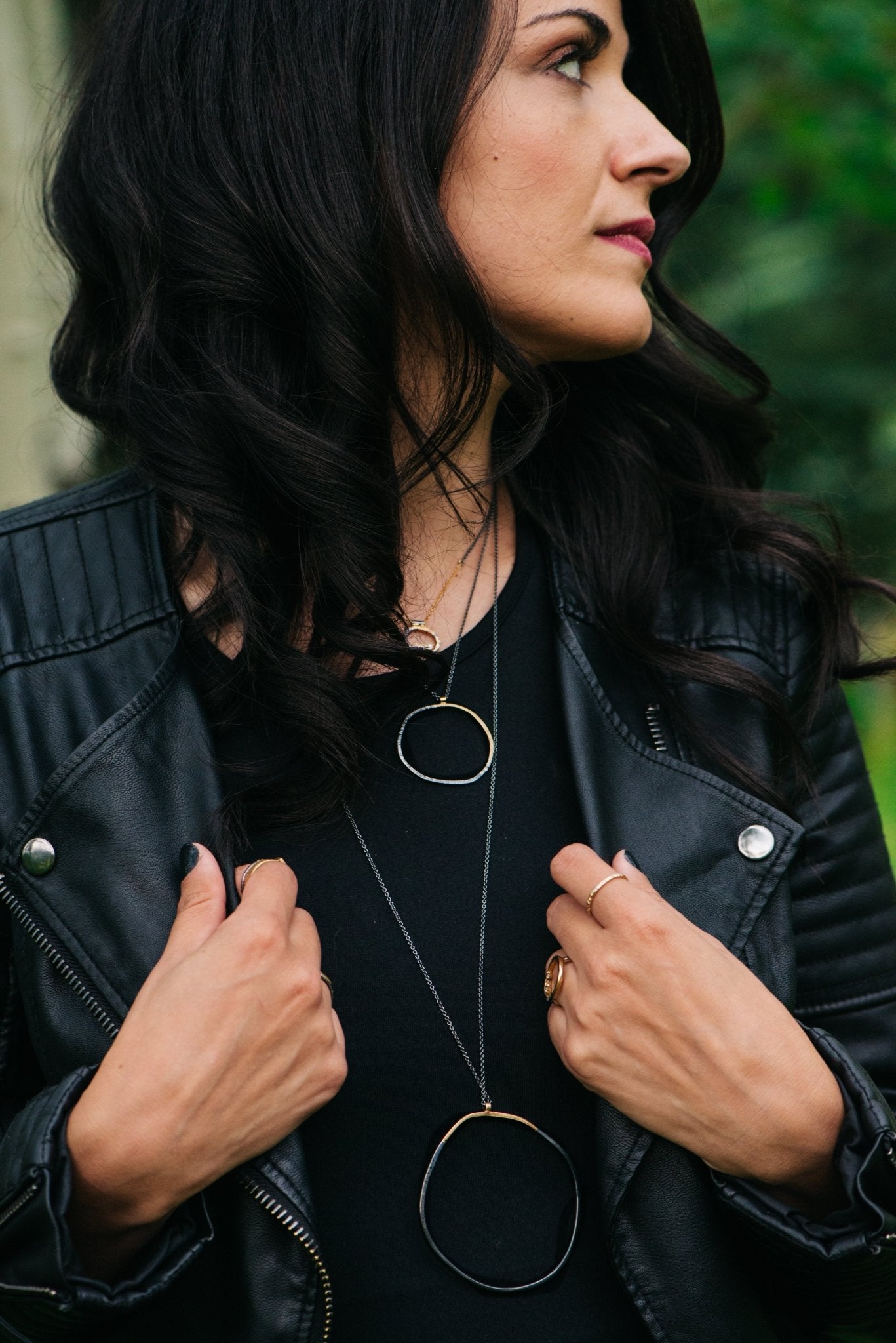 Turning Aspen Necklace - 18k gold, Oxidized Silver + Reclaimed Diamonds - KMJ Kate Maller Jewelry Jewelry - Necklaces