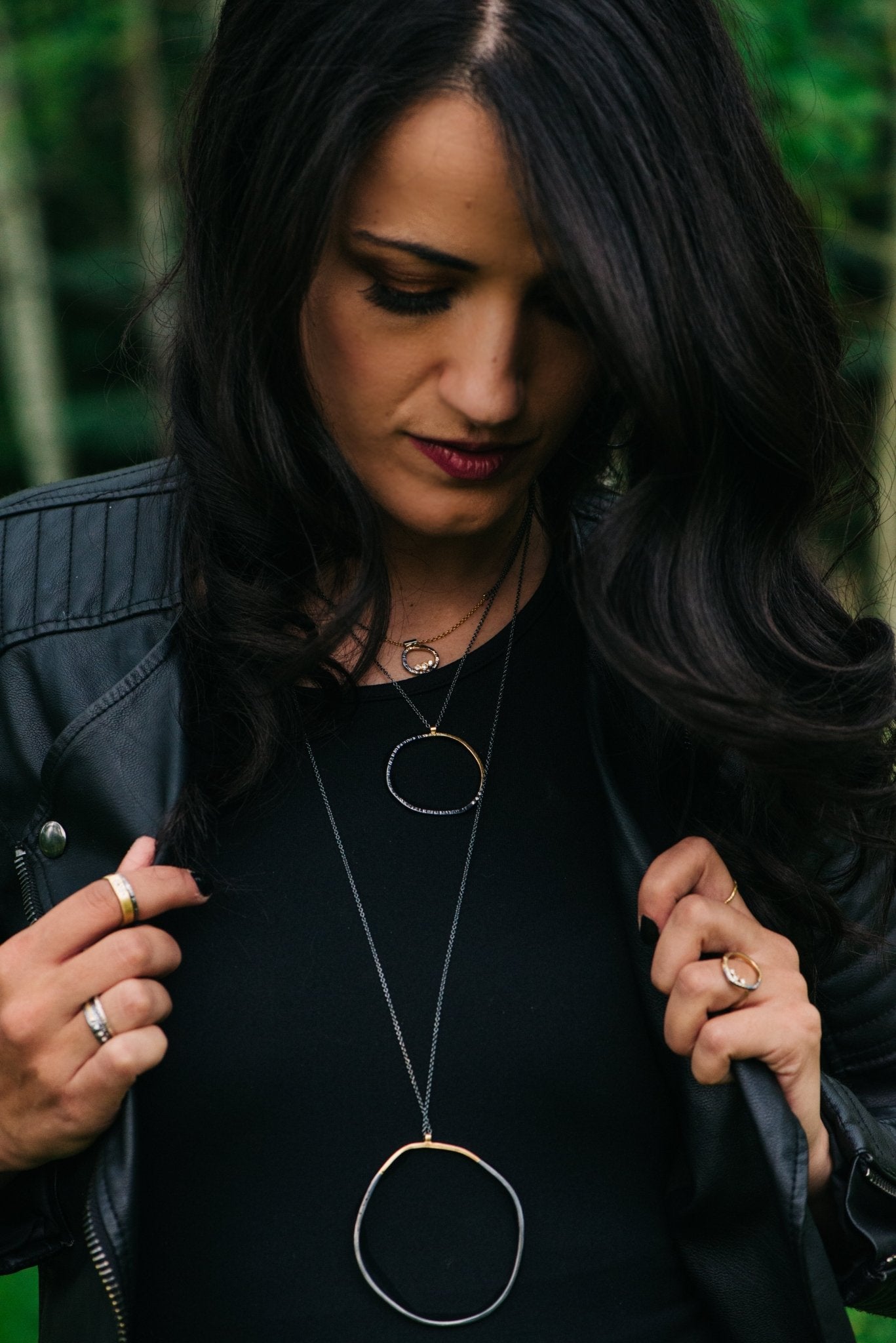 Turning Aspen Necklace - 18k gold, Oxidized Silver + Reclaimed Diamonds - KMJ Kate Maller Jewelry Jewelry - Necklaces