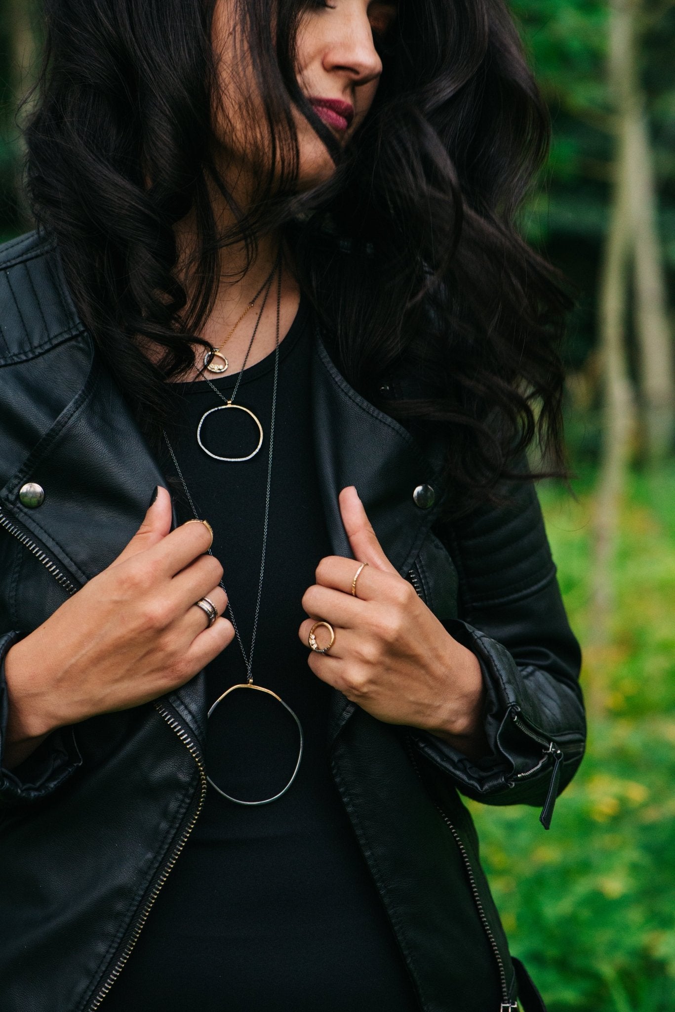 Turning Aspen Necklace - 18k gold, Oxidized Silver + Reclaimed Diamonds - KMJ Kate Maller Jewelry Jewelry - Necklaces