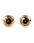 Diamond Stud Earrings - 18ky Gold + Colored Diamonds