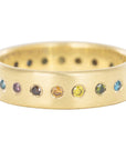 Slice Diamond Band - 18ky Gold + Colored Diamonds