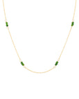 Limited Edition Hand-tied Station Chrome Diopside Necklace - 18k Yellow Gold / 18"