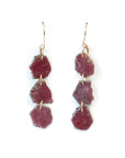 Long Echo Earrings - 14k Gold-Fill, Brass + Ruby