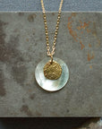 Lunar Eclipse Pendant - Brass + Mussel Shell