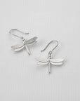 Dragonfly Hook Earrings - Sterling Silver