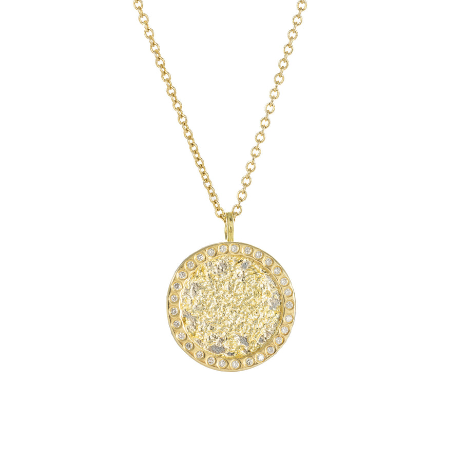 Petite Sol Burst Necklace - 22ky, 18ky, Oxidized Silver + Diamonds