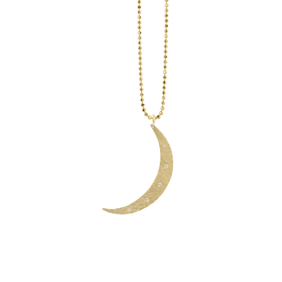 Mobi Gold Moon Pendant - 14ky + Diamonds