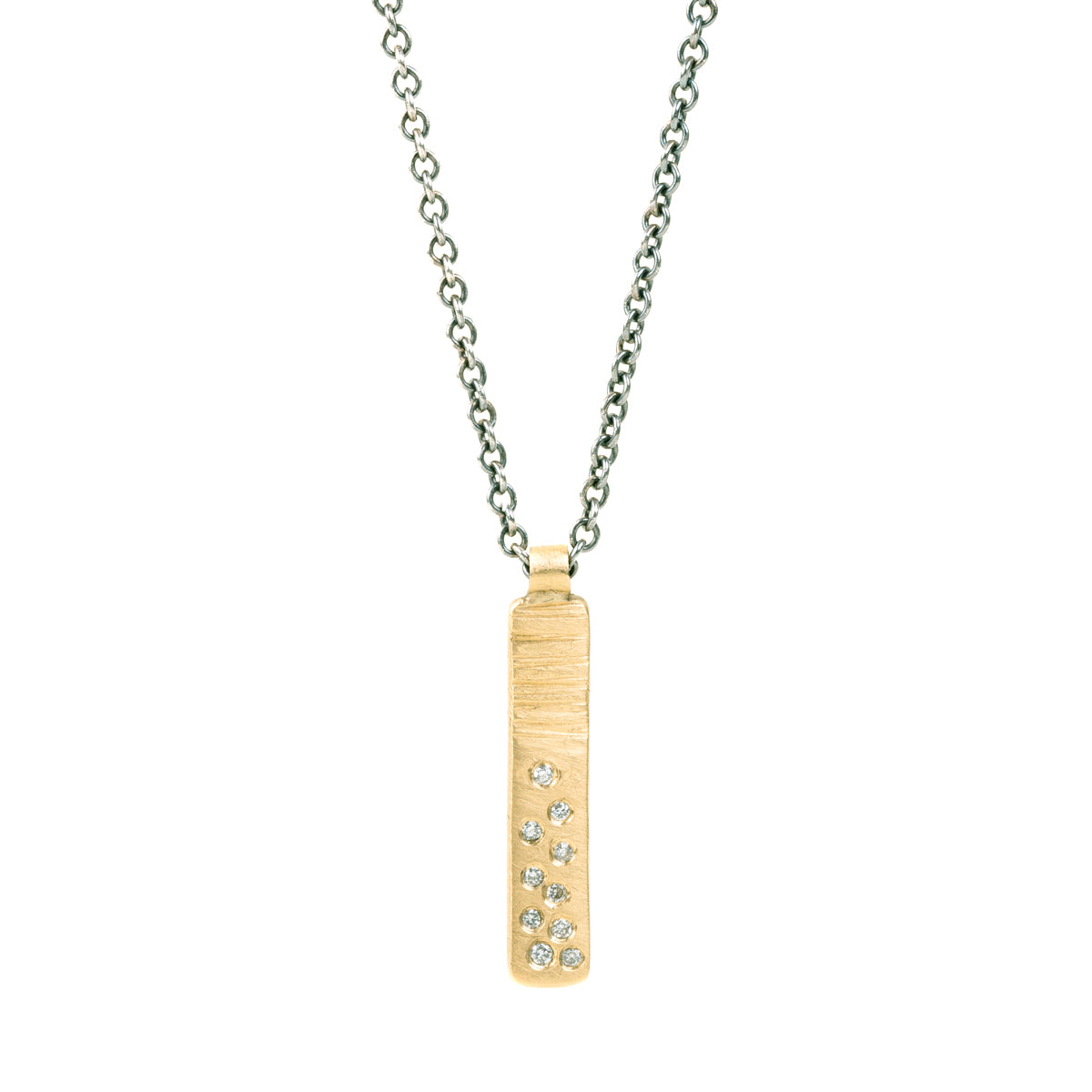 Luxe Aspen Necklace - 18k gold, Oxidized Silver + Diamonds