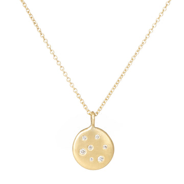 Golden Disc Necklace - 18k gold + Reclaimed Diamonds