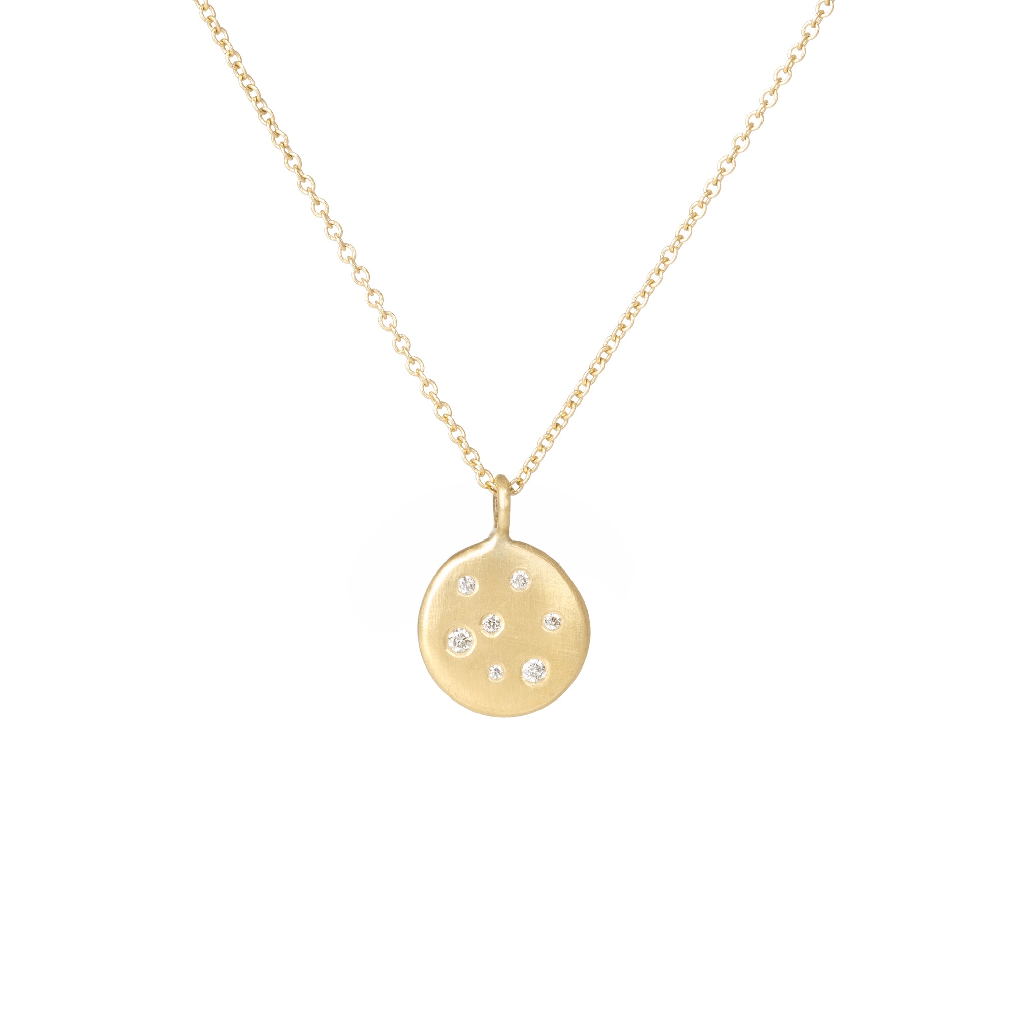 Golden Disc Necklace - 18k gold + Reclaimed Diamonds