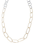 14k Breezy Chain Link Necklace - 14k Gold + Oxidized Silver