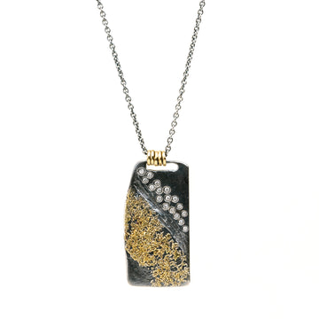 Boulder Diamond Necklace - 22k/18k Gold, Oxidized Silver + Diamonds