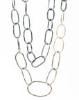 Organic Chain Link Necklace - 22k/18k/14k Gold + Oxidized Silver - KMJ Kate Maller Jewelry Jewelry - Necklaces