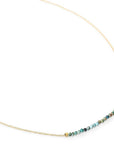 Turquoise Centre Gemstone Necklace - 18k Gold + Turquoise - 16" - KMJ Anne Sportun