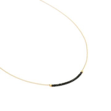 Spinel Centre Gemstone Necklace With Gold Hex Bead - 18k Gold + Spinel- 16