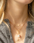 Luna' Paperclip and Keshi Nugget Necklace - 14k & 18k Yellow Gold