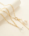 Luna' Paperclip and Keshi Nugget Necklace - 14k & 18k Yellow Gold