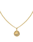 Luna Seafoam Star Coin Rolo Necklace - 18k Yellow Gold / 18 Inches