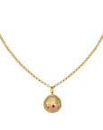 Luna Sunburst Star Coin Rolo Necklace - 18k Yellow Gold / 18 Inches