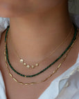 *Limited Edition* Dark Green Emerald Necklace - 18k Yellow Gold