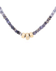 Natural Gemstone Triple 'Boulder Bead' Necklace - Iolite / 18k Yellow Gold