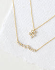 Small Flower Cluster Festival Necklace - 18k Yellow Gold