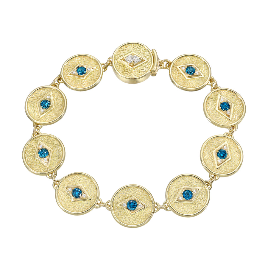 Evil Eye Medallion Luxe Bracelet - 18k Gold + Diamonds