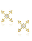 Pure Energy Post Earrings - 18k Gold + Diamonds
