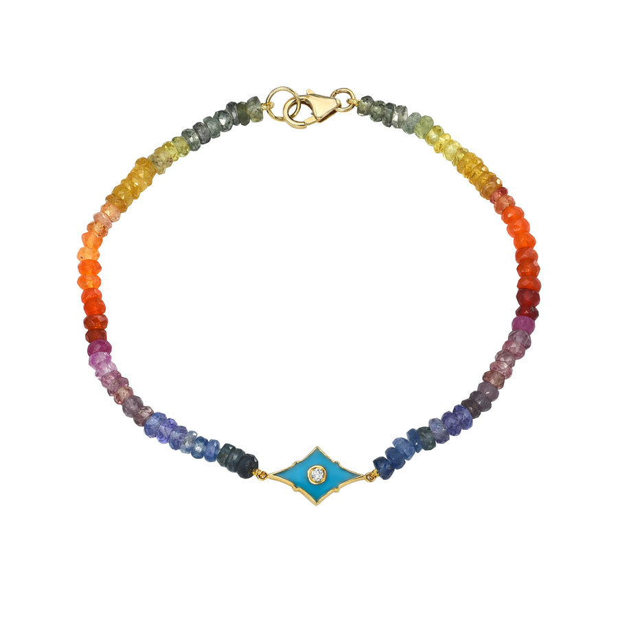 Rainbow Sapphire Petite Vibrancy Bracelet - 18k Gold, Diamonds, Sapphires, Fire Opal, Tanzanite + Enamel