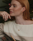 Knitting Needles and Wool Inline Necklace - 22k Gold over Sterling Silver
