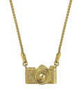 In-line Vintage Camera Necklace - 22k Gold over Sterling Silver
