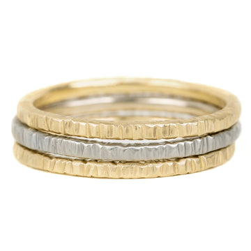 Aspen Wedding Stackers - 18ky Gold, 14kpw Gold