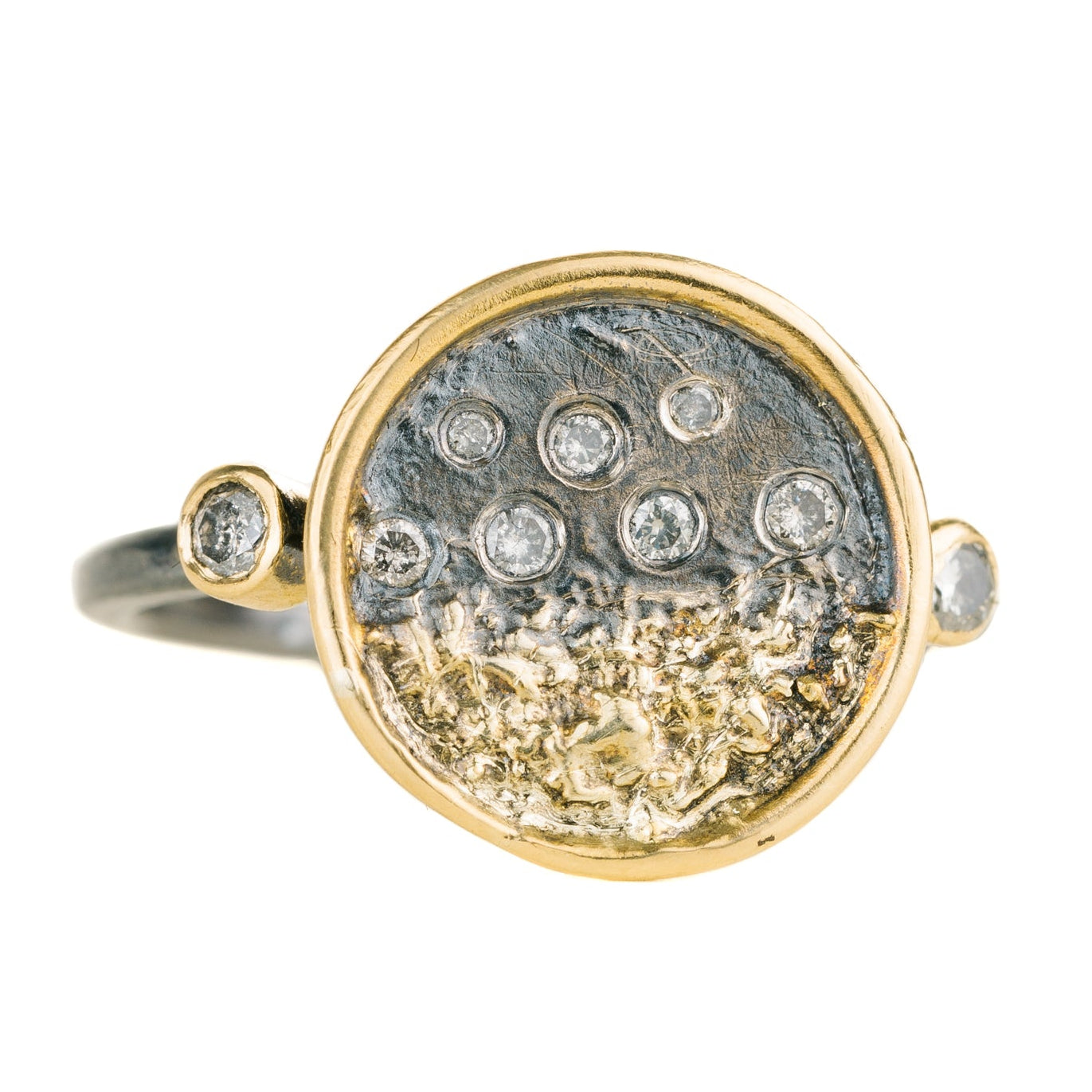 Traveler’s Coin Ring - 22k/18k Gold + Diamonds