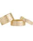 7 mm Coined Edge 18ky Gold Scattered Diamond Band w/Diamonds Half Way Around - KMJ Sample Sale22 Jewelry - Rings