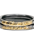 The Jane Stack Rings - 18k Gold, Oxidized Silver + Diamonds