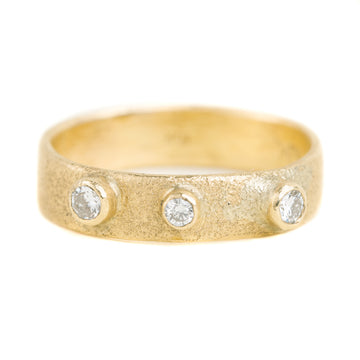 Golden Terra Band - 18k Gold + Reclaimed Diamonds