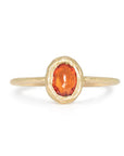 Oval North/South Ring - 18k Gold + Red Poppy