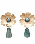 Carnation Bronze Aquamarine Earring