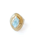 Reflector Ring - Brass + Aquamarine