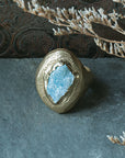 Reflector Ring - Brass + Aquamarine