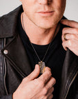 Boulder Necklace - 22k Gold, Oxidized Silver + Black Diamonds - KMJ Kate Maller Jewelry Jewelry - Mens
