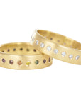 Slice Diamond Band - 18ky Gold + Colored Diamonds