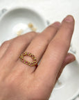 Delicate Oval Ring - 14ky Gold + Diamonds