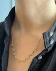 Lune 9 Necklace - 14ky Gold + Diamonds