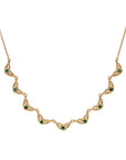 Lune 9 Necklace - 14ky Gold + Diamonds