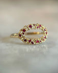 Delicate Oval Ring - 14ky Gold + Diamonds